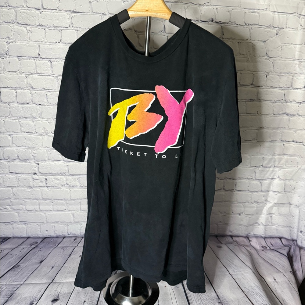 Brett Young Black Graphic Distressed Concert T-Shirt with Bold Logo Size XL